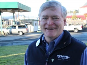 Lt. Governor Mead Treadwell stopped in Sitka on Friday, January 24. Treadwell is running in the Republican primary for U.S. Senate. (KCAW photo/Rachel Waldholz)