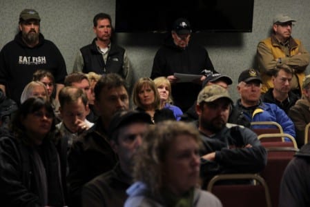 Fishermen and processors listened to an update on the herring fishery from the ADF&G on Wednesday, March 19.