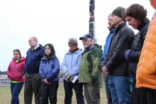 Sitka residents gathered in Totem Square to mark Holocaust Remembrance Day, or Yom HaShoah.
