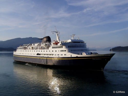 The M/V Columbia, recently re-powered, is not one of the three ships which could possibly be retired soon. (Flickr/Gillfoto)