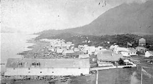 A view to the north of Sitka's 'Indian Village,' c. 1890. (Edward DeGroff photo, US Library of Congress)