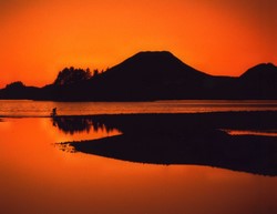 Tide pool at sunset