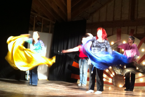 Burlesque troupe on stage tonight