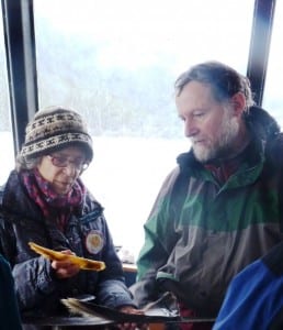 11-3-12 Jan Straley shows baleen to passenger on WhaleFest cruise - compressed