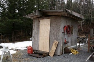 The so-called "abandoned shed" housing a meth lab turned out to be on Assistant Fire Chief Al Stevens' property. (Photo by Anne Brice/KCAW)