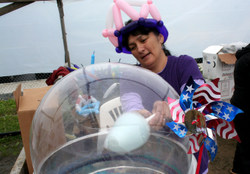 Candy and balloons, rain or shine