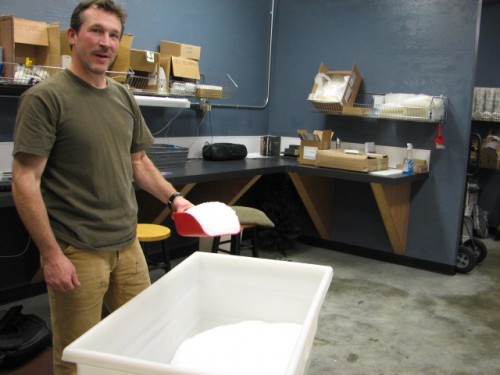 Jim and Darcy Michener made their first batch of sea salt on their honeymoon.(photo by KCAW's Emily Forman)