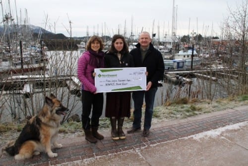 From L to R: ALFA's Linda Behnken, Anya Grenier and Northwest FCS Relationship Manager Mike Wittman receiving the grant check. (Photo courtesy of ALFA)