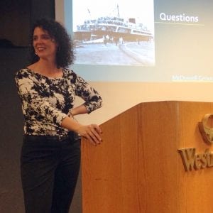 "I also answer to 'Shannon's sister' when I'm in Sitka," said Haugland, referring to long-time Daily Sentinel reporter Shannon Haugland. (KCAW photo/Robert Woolsey)