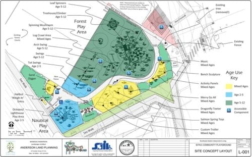 The playground concept, by local architect Monique Anderson, "is not set in stone," said Hitchcock. (Sitka Community Playground Group image)