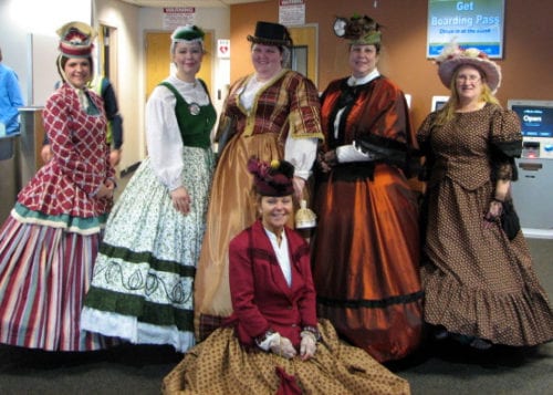 Alaska Day Greeters at the Sitka airport. (KCAW Photo)