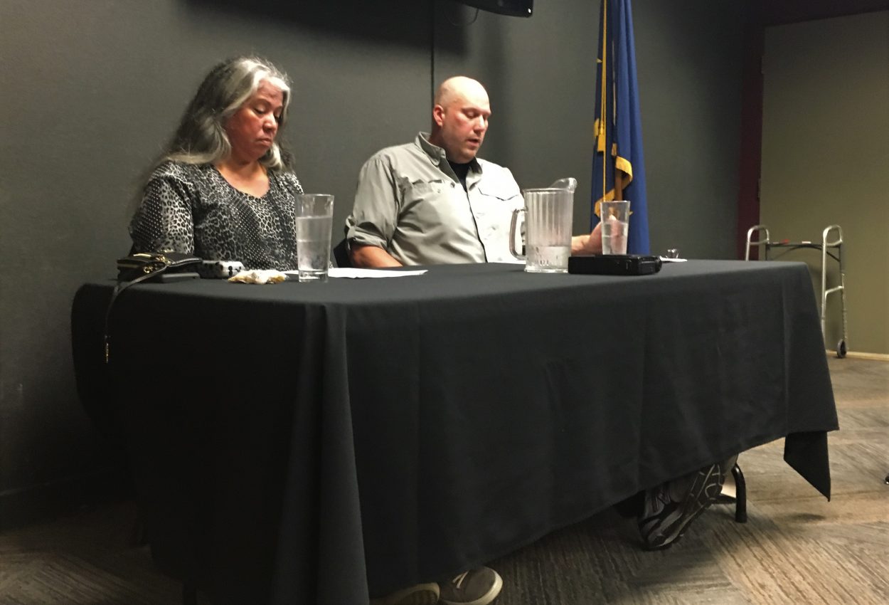 School board candidates Cass Pook and Paul Rioux met in an election forum before the Sitka Chamber of Commerce this week (9-4-19).