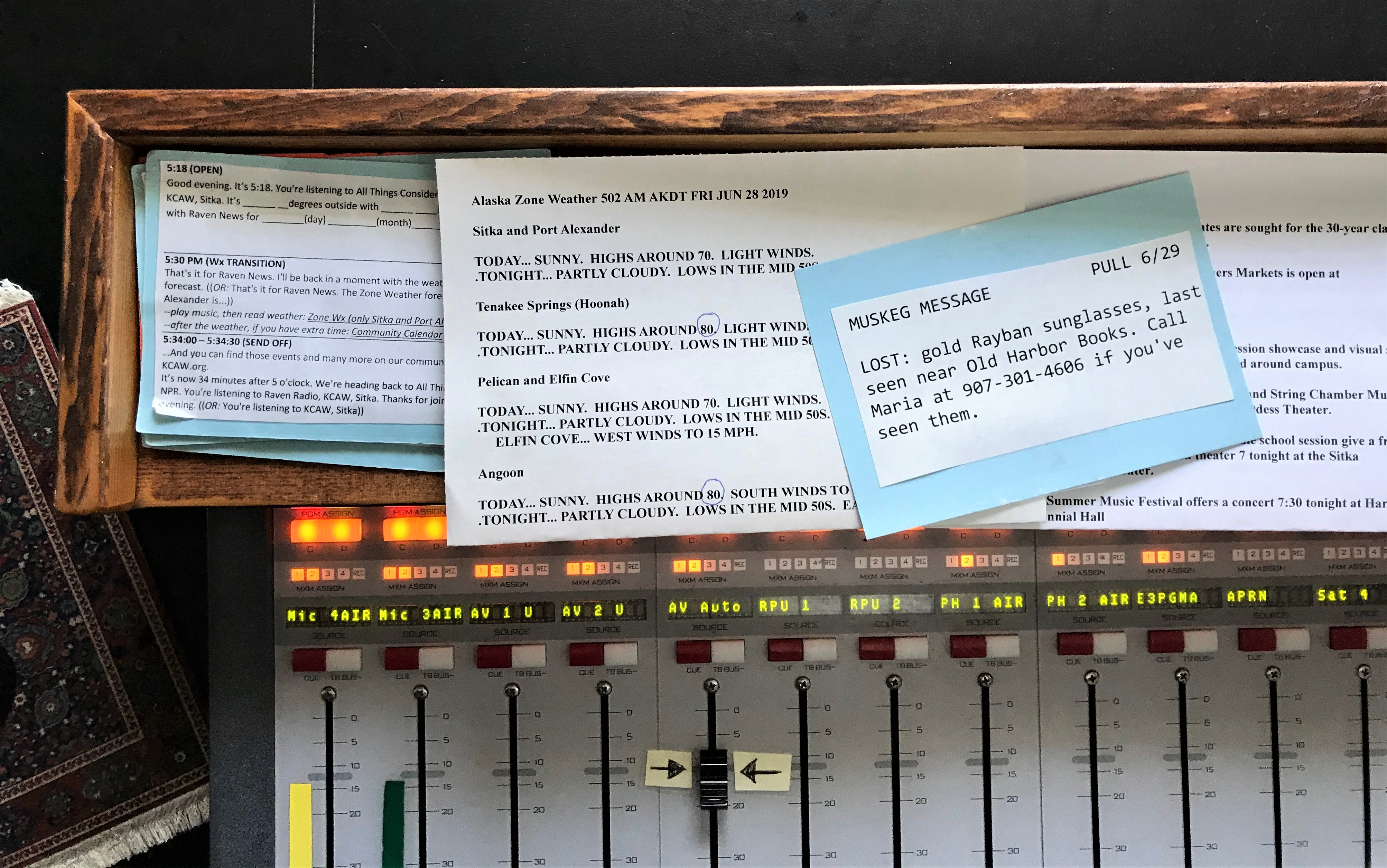Alaskans all over the state use public radio to send messages to far-flung friends and family. While not strictly legal, "Muskeg Messages," "Caribou Clatter," and the like have been an indispensable form of communication for decades.